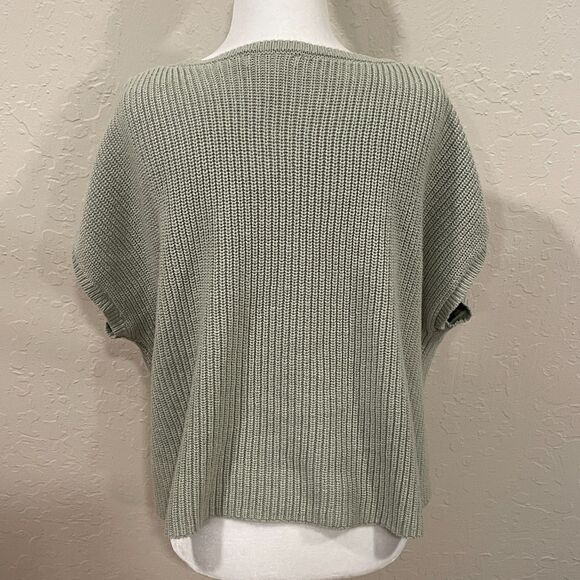 ~ Sincerely Jules XL Sweater Knit Sage Green Short Sleeves Anthropologie Mint - Picture 4 of 9